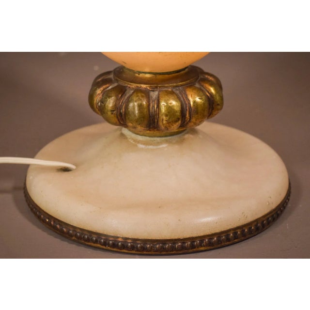 White Alabaster and Bronze Lamp For Sale - Image 8 of 14