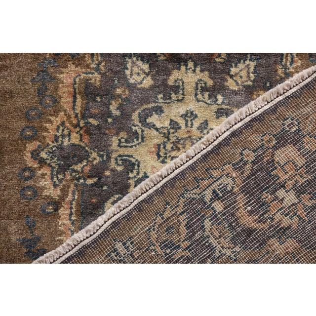 1950s 1950s Hand-Knotted Vintage Sivas Rug in Beige-Brown With Medallion Floral Pattern For Sale - Image 5 of 6