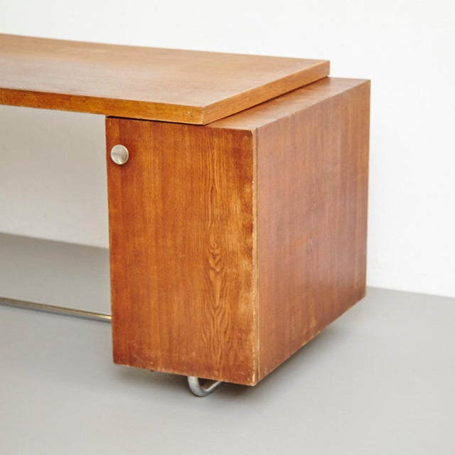 Large Bauhaus Desk in Wood and Tubular Metal, 1930 For Sale - Image 12 of 18