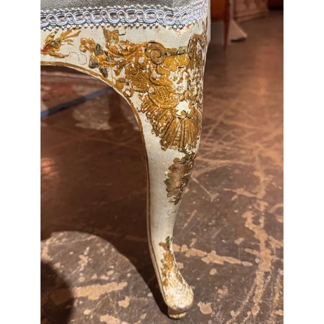 19th Century 19th Century English Creme Colored Lacquered Chinoiserie Armchairs For Sale - Image 5 of 6