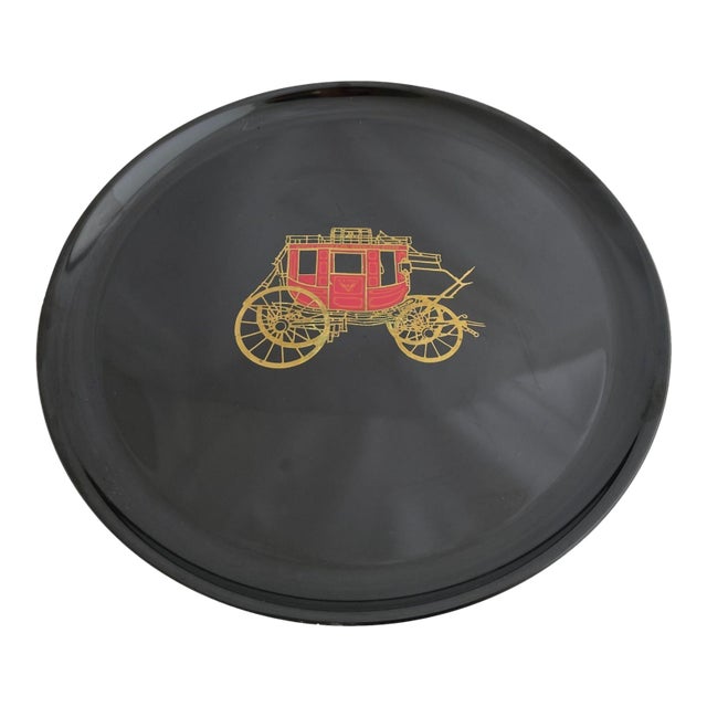 Vintage Stagecoach Couroc Tray For Sale