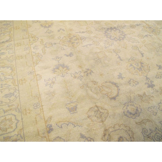 Rustic Galerie Shabab Collection Early 20th Century Turkish Oushak Room Size Carpet For Sale - Image 3 of 7