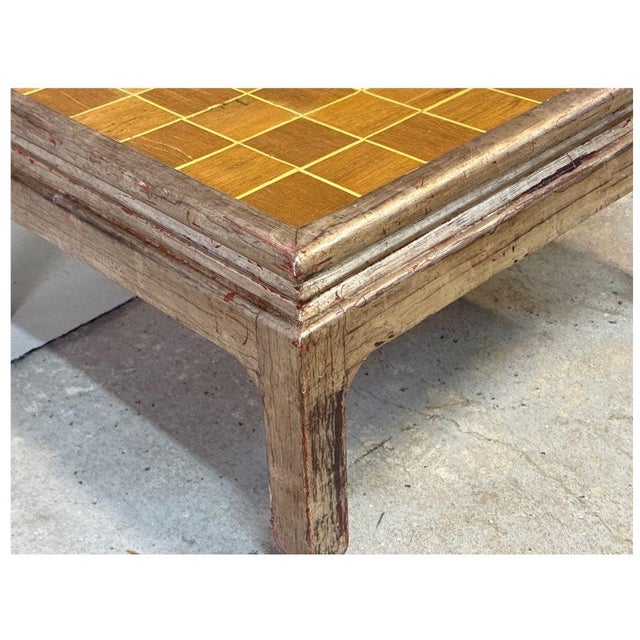 Kuehne Small Silver Coffee Table With Parquet Top For Sale - Image 4 of 4