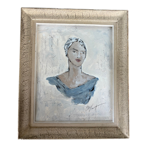 2022 Elle Yount Original Acrylic Portrait From Le Sculpture Series, Framed