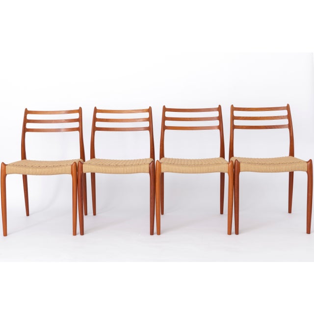 Vintage Danish Model 78 Dining Chairs in Teak by Niels Otto Møller for J.L. Møllers, 1970s, Set of 4 For Sale - Image 11 of 11