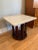 Marden Furniture Mid Century Modern Walnut and Travertine Square Table Made by Marden For Sale - Image 4 of 11