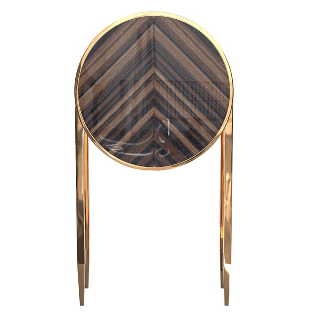 Art Deco "Elisir" Credenza With Stainless Steel and Bronze For Sale - Image 3 of 9