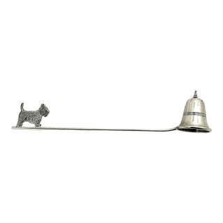 Very Cute Vintage 1930s American Sterling Silver Candle Snuffer With Scotty Dog - Scottish Terrier For Sale