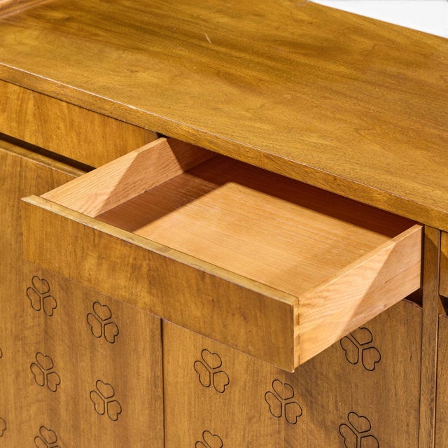 John Widdicomb Mid Century Walnut Clover Credenza For Sale In Chicago - Image 6 of 10