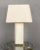 1960s Large French Mid-Century Rectangular Travertine Table Lamp With Brass Base, 1960s For Sale - Image 5 of 12