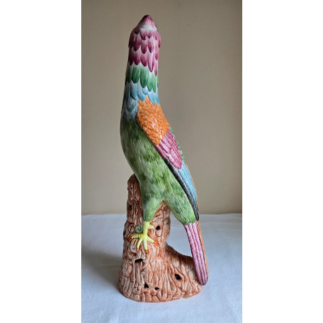 Mottahedeh Vintage Mottahedeh Porcelain Colorful Bird Parrot Phoenix Figure Statue, Made in Italy For Sale - Image 4 of 10
