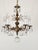 Antique 5 Arm 5 Light Dark Patina Ornate Brass Cut Lead Glass Crystal Chandelier For Sale - Image 11 of 12