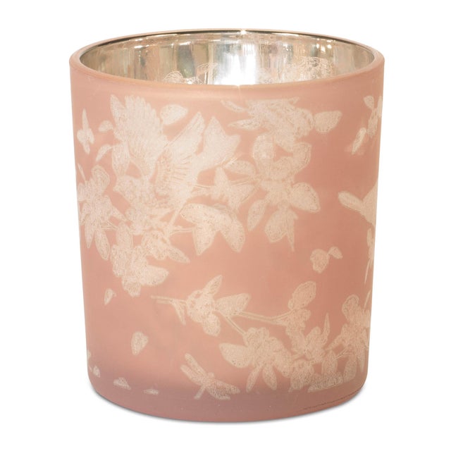 2020s Bird and Floral Print Votive Holder (Set of 3) For Sale - Image 5 of 6