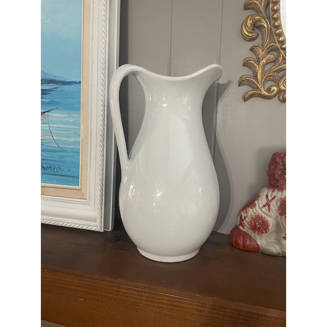 Antique 19th Century English White Ironstone Pitcher For Sale - Image 13 of 17