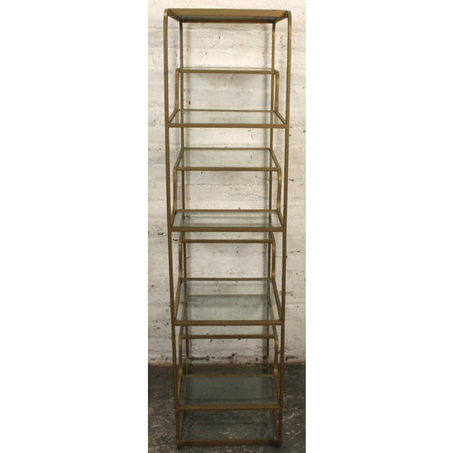 Mid-Century Modern Vintage Mid-Century Multitiered Bronze Plated Waterfall Shelf For Sale - Image 3 of 13
