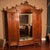 19th Century Louis XVI French Walnut Wood Antique Triple Mirrored Armoire Hutch For Sale - Image 4 of 16
