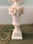 Hollywood Regency Vintage Carved Alabaster Urn Table Lamp With Floral Garland For Sale - Image 3 of 9