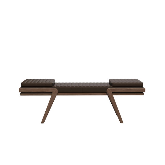 Brown Milton Bench by Wood Tailors Club For Sale - Image 8 of 13