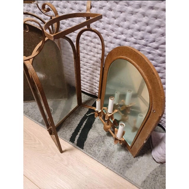 Vintage Bruce Eicher Wrought Iron Wall Sconces - A Pair For Sale - Image 10 of 13