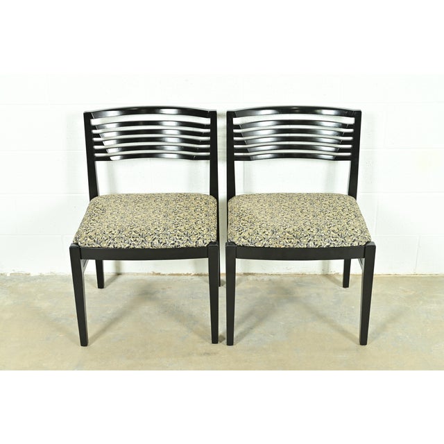An exceptional pair of iconic Postmodern side chairs or dining chairs By Joseph and Linda Ricchio for Knoll USA, Circa...
