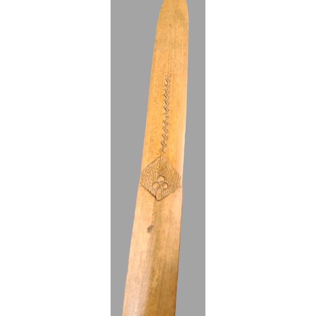 Wood Antique Hand Carved Wood German Folk Art Letter Opener For Sale - Image 7 of 8