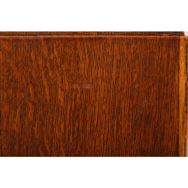 1920s Vintage Art Deco Carved Oak Buffet Sideboard For Sale - Image 5 of 18