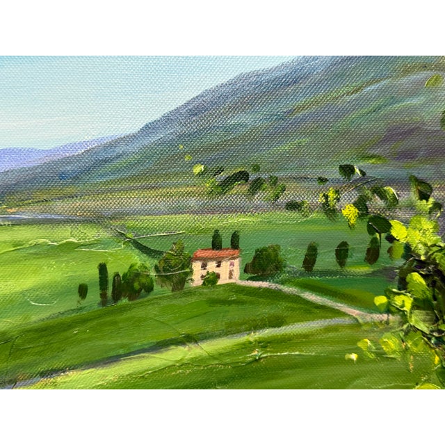 Textile Jennifer Vranes “Heart of Chianti” Three Panel Landscape Original Painting For Sale - Image 7 of 12