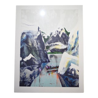 1980 Earl Biss "War Canoes" Signed Serigraph With Silver Foil, 44/100 For Sale