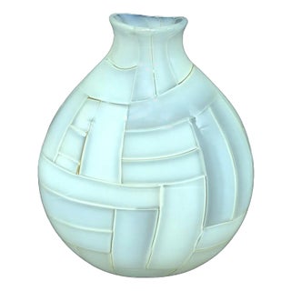 Robin Mix Patchwork Quilt Art Glass Vase For Sale