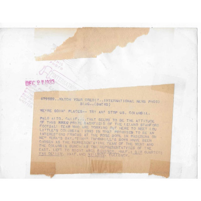 Figurative 1933 Stanford Football Team Rose Bowl Black & White Photograph For Sale - Image 3 of 4