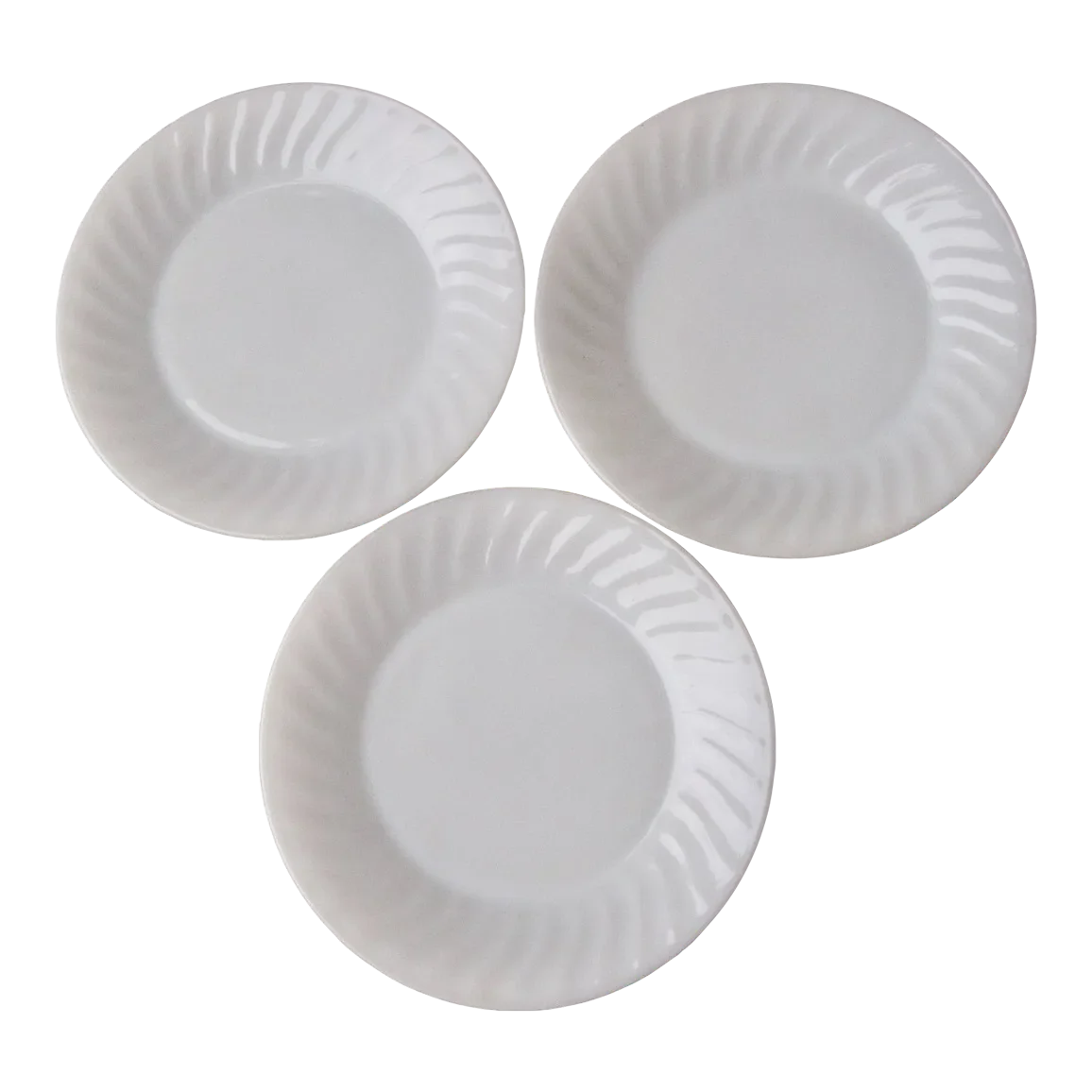 Vintage 1960s Fire King White Swirl Milk Glass Dinner Plates- Set