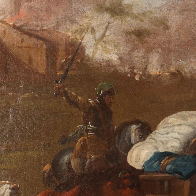 The Escape from the Besieged City, 17th Century, Oil on Canvas, Framed For Sale - Image 4 of 13
