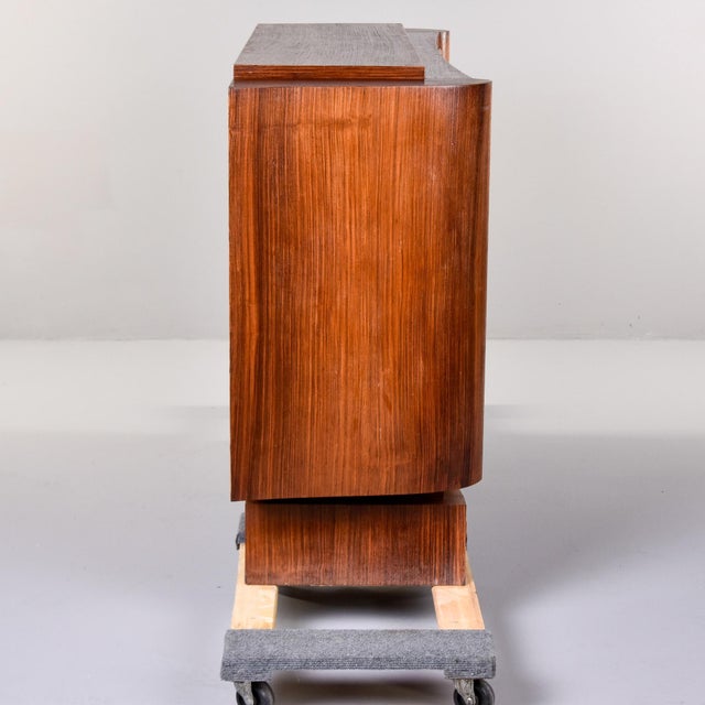 French Art Deco Rosewood Veneer Cabinet With Eight Drawers and Glass Display Case For Sale - Image 9 of 12