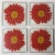 Flower power! This unique set of four (4) vintage Red Zinnia Hand-painted Glass Coasters would be a fun and festive accent...