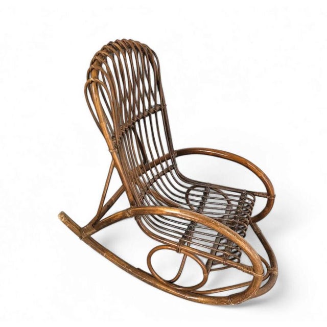 Bentwood, Wicker and Rattan Rocking Chair by Rohé Noordwolde For Sale - Image 11 of 12