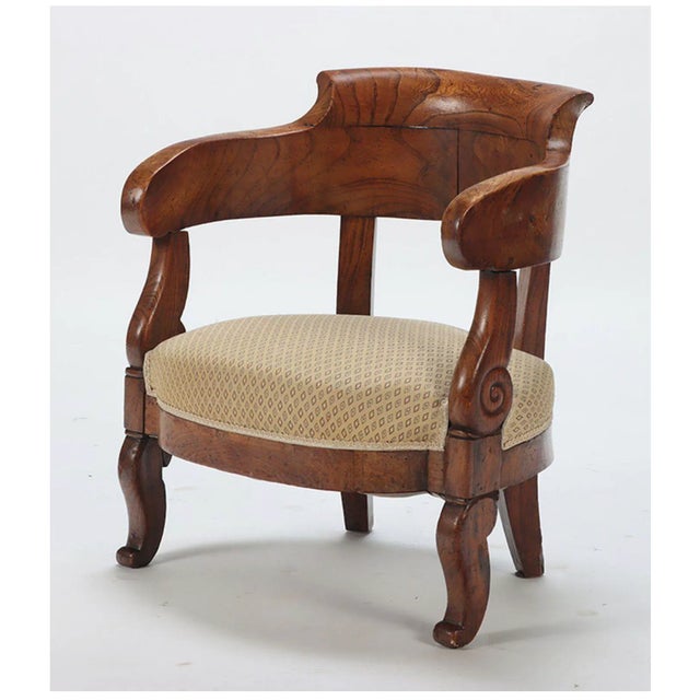 Antique French Restoration Child’s Barrel Chair For Sale - Image 4 of 7