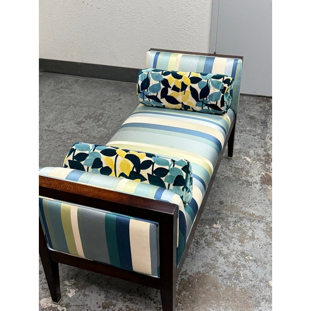 Wood Bespoke Coastal Stripe Bench For Sale - Image 7 of 12