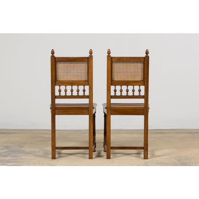 Antique French Henri II Style Walnut Caned Dining Chairs, Set of 8 For Sale - Image 18 of 18