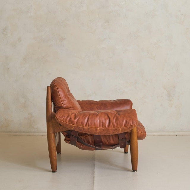 Brown Jacaranda + Leather ‘Sheriff’ Lounge Chair by Sergio Rodrigues, 1957 - 2 Avail For Sale - Image 8 of 10