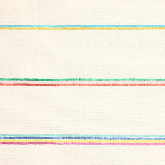 Contemporary Sample - Schumacher Cambaya Hand Woven Stripe Fabric in Multi For Sale - Image 3 of 4