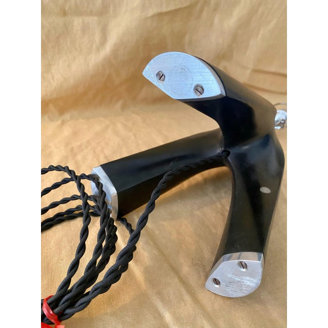 Lamp With Black and Aluminum Base 1950 For Sale In New York - Image 6 of 7