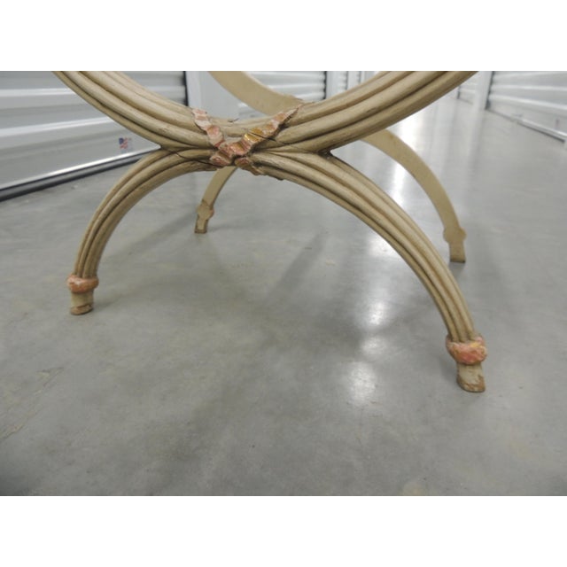 Vintage Louis XVI Style Bench Wood Frame For Sale - Image 4 of 9