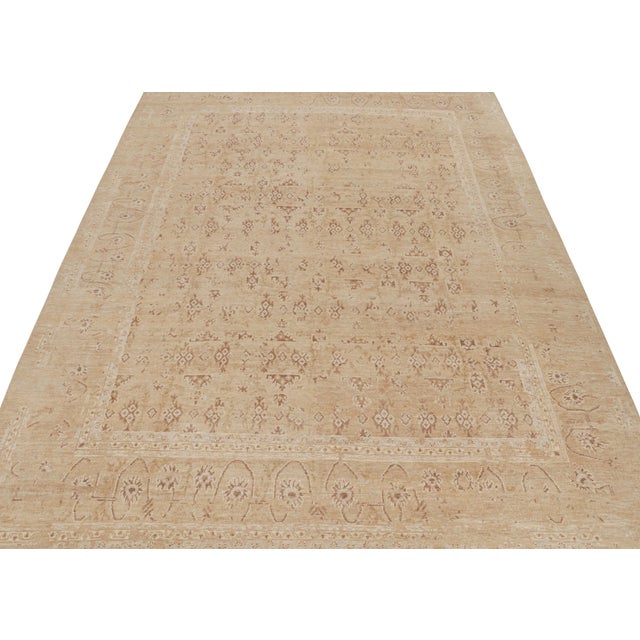 2010s 2010s Rug & Kilim’s Oushak Style Oversized Rug in Taupe With Floral Patterns For Sale - Image 5 of 7