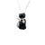 Early 21st Century 14k White Gold Black Onyx & Diamond Cat Pendant Necklace For Sale - Image 5 of 9