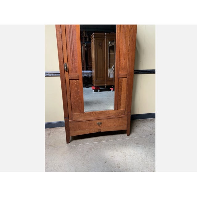 Antique Art Nouveau Linen Wardrobe, 1910 For Sale - Image 6 of 8