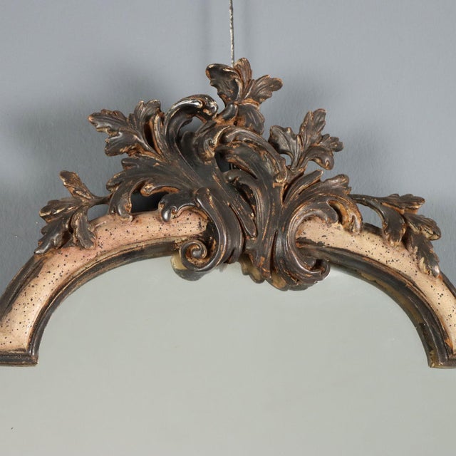Antique Italian Carved and Lacquered Wood Mirror, 1900s For Sale - Image 4 of 13