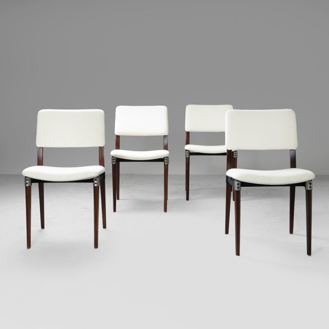 Model S82 Chairs in White Mohair by Eugenio Gerli for Tecno, 1960s, Set of 4 For Sale - Image 17 of 17