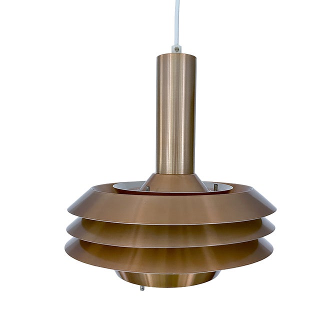Mid-Century Modern Danish Copper Pendant Light, 1970s For Sale