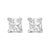 14K White Gold 1 1/2 Cttw Princess Cut Lab-Grown Diamond Solitaire Stud Earrings (F-G Color, VS2-SI1 Clarity) For Sale