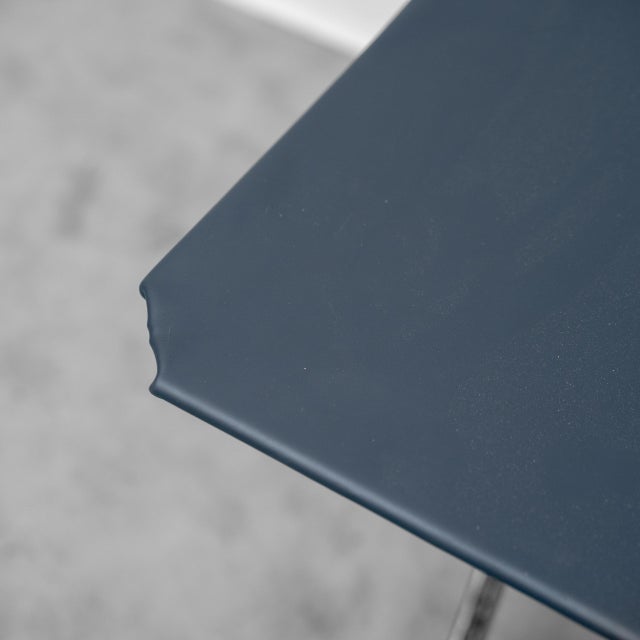 Metal and Blue Leather Arco Desk by BBPR for Olivetti, 1960s For Sale - Image 10 of 12
